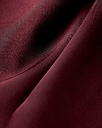 Bordo Saten A Kesim Slip Maxi Elbise
