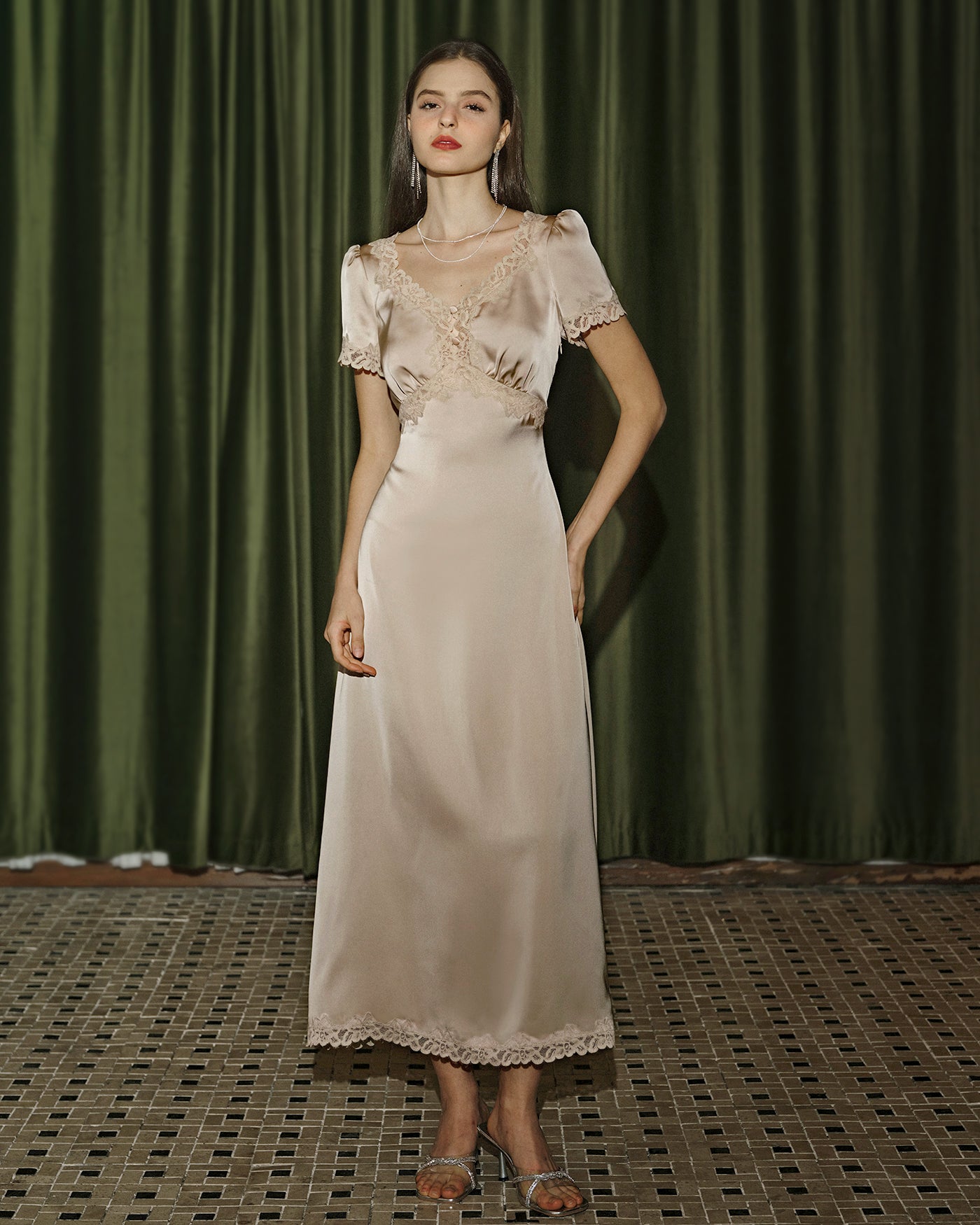 Kayısı Dantelli Tunik Maxi Dresses