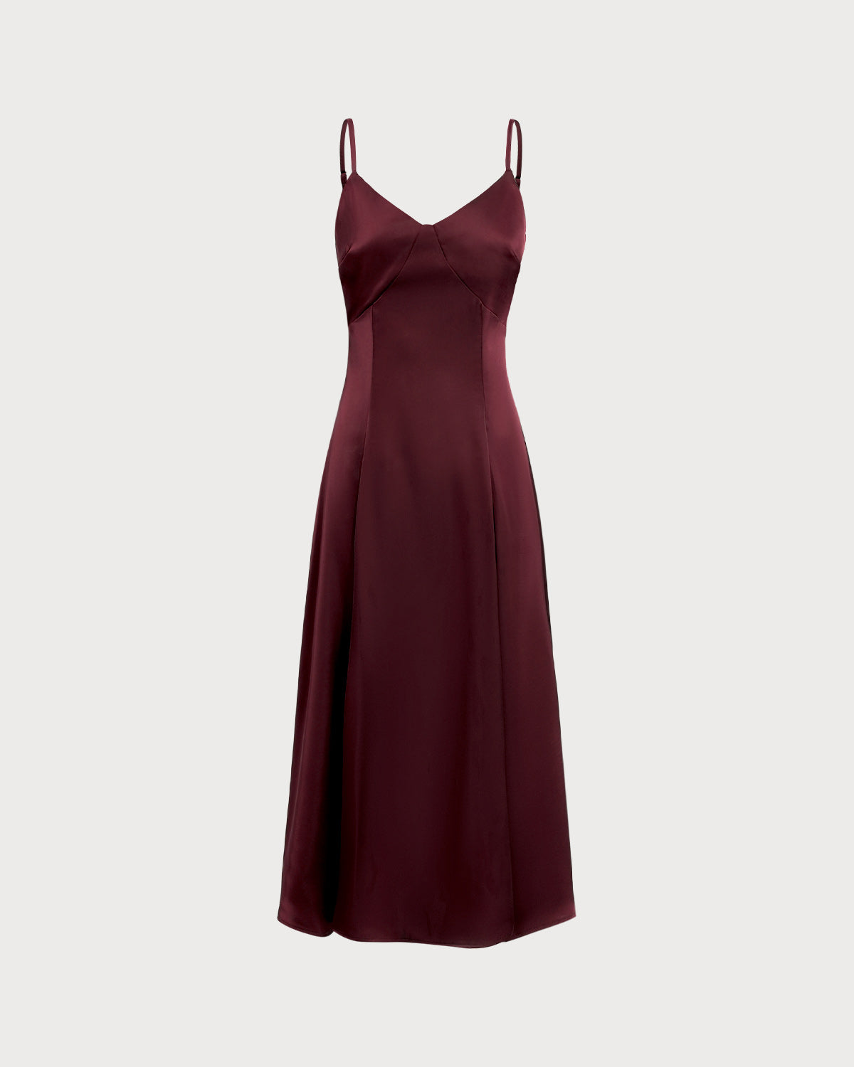 Bordo Saten A Kesim Slip Maxi Elbise