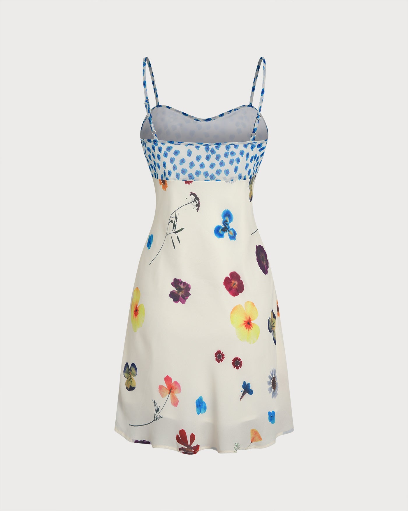 Kayısı Çiçek Desenli A Kesim Slip Mini Elbise
