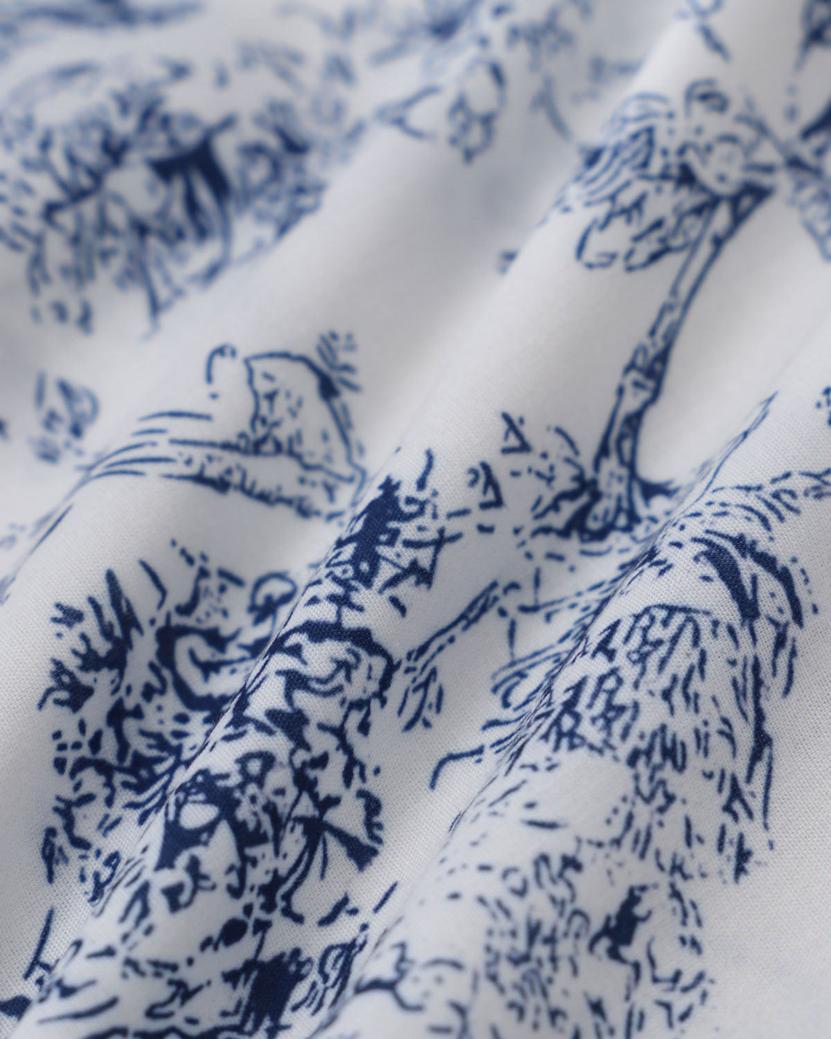 Mavi Çiçek Desenli Kayık Yaka Kolsuz Mini Elbise