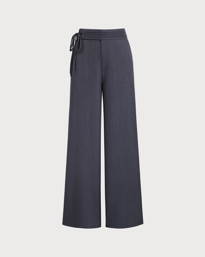 Gri Normal Bel Günlük Düz Paça Pantolon