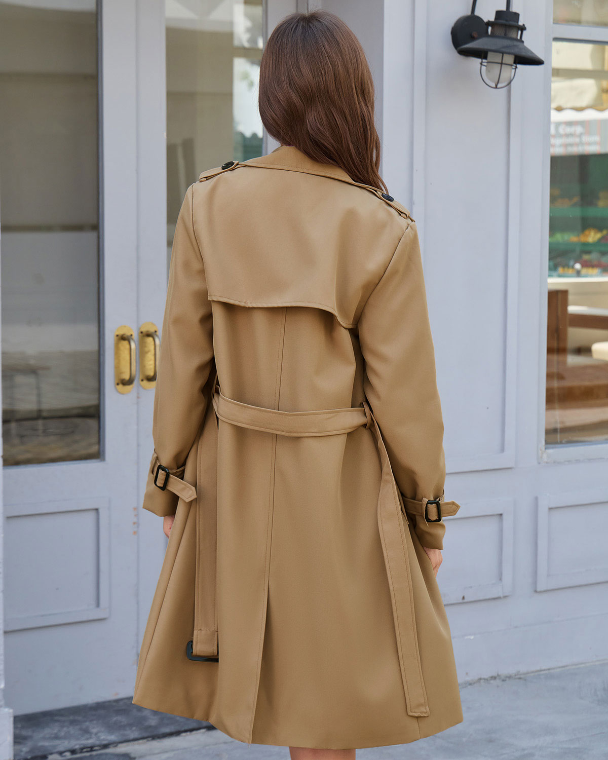 Haki Belted Trench Kaban